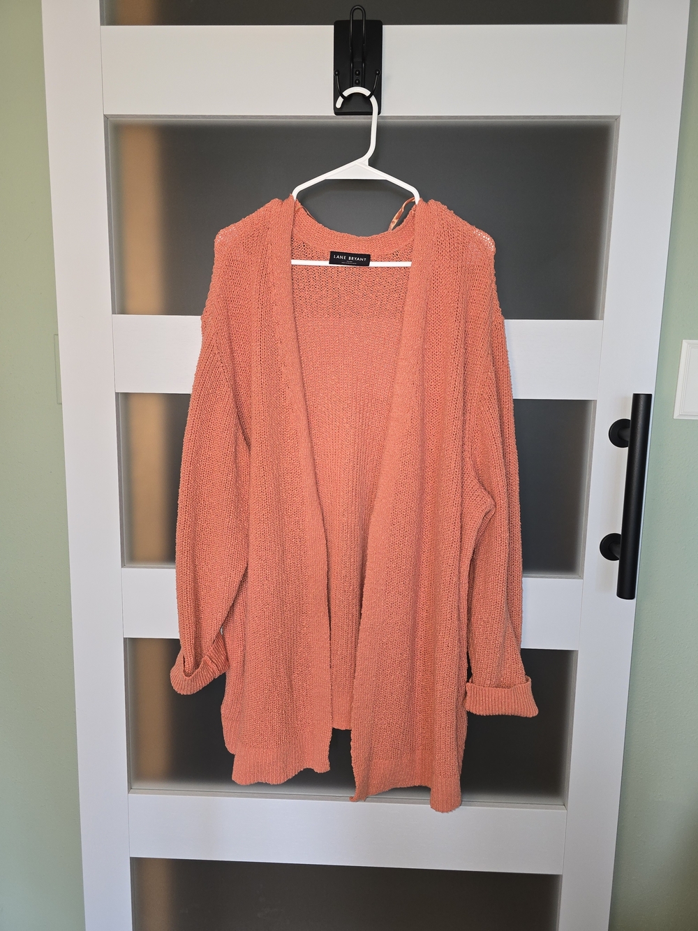 Lane Bryant Coral Open Front Knit Cardigan